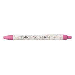 Pink Pearls Gold Chain   Zwarte Inkt Pen