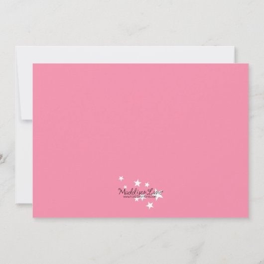 Pink Peek-a-Boo Rabbit Custom Magic Birthday Party Kaart (Achterkant)