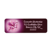 Pink Pegasus Fantasy Adreslabel Etiket (Voorkant)