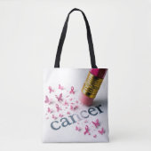 Pink Pencil Erasing Cancer Text Draagtas (Voorkant)