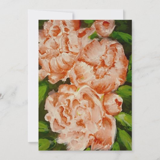 Pink Peoney Feestdagenkaart (Voorkant)