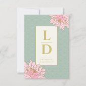 PINK PEONIES CHINOISERIE FAIRE-PART DE MARIAGE (Devant)