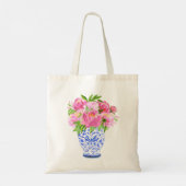 Pink Peonies Chinoiserie Vase Tote Bag (Achterkant)