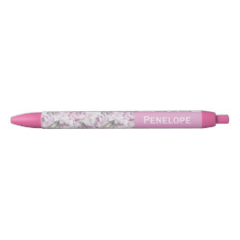 Pink Peonies Custom Name Pen