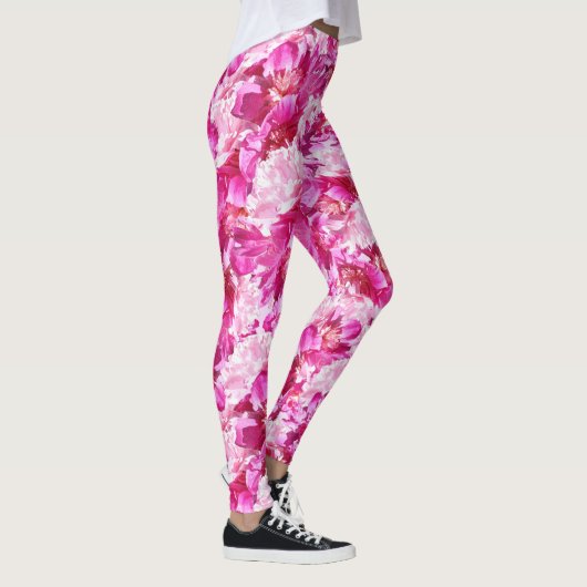 Pink Peonies Floral Abstract Yoga Pant Legging (Rechts)
