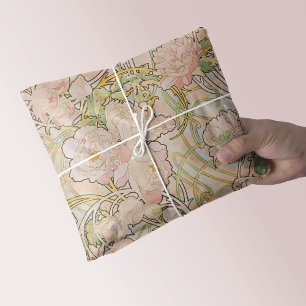 Pink Peonies Floral Pattern Tissuepapier