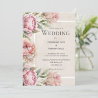 Pink Peonies Floral Waterverf Weddenschap
