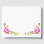 Pink Peonies Floral Wedding Guest Book Gastenboek (Achterkant)