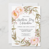 Pink Peonies Floral Wreath Moederdag Celebration Kaart (Voorkant)