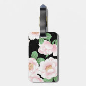 Pink Peonies Japanse Floral Kimono Bagagelabel (Achterkant verticaal)
