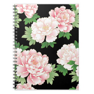 Pink Peonies Japanse Floral Kimono Notitieboek