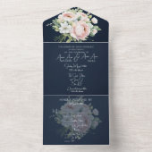 Pink Peonies Marine Arrière - plan Faire-part de m (À l'intérieur)