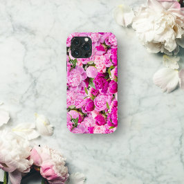 Pink Peonies Pattern iPhone 13 Pro Max Hoesje