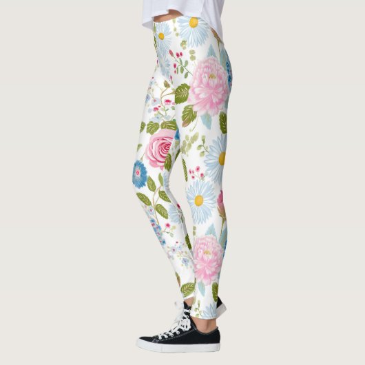 Pink Peonies Pattern Leggings (Links)
