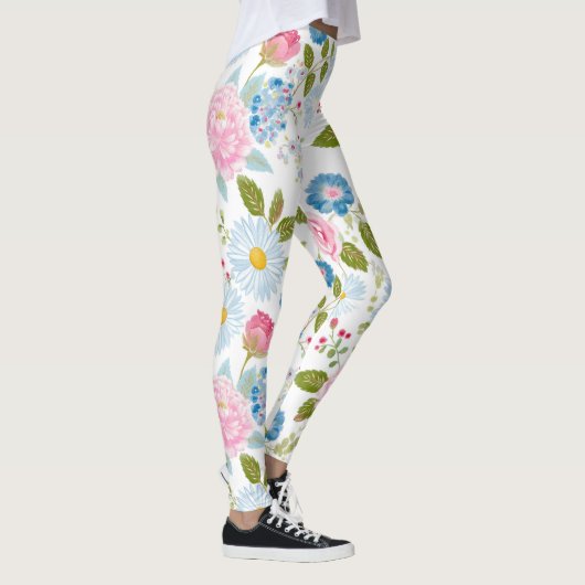 Pink Peonies Pattern  Leggings (Rechts)