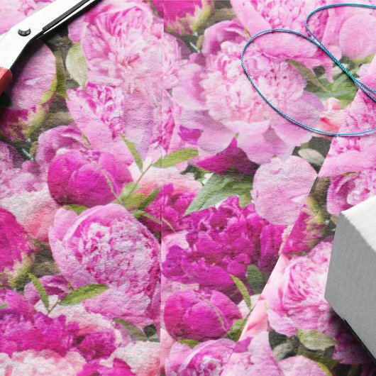 Pink Peonies Pattern Tissuepapier