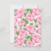 Pink Peonies Pattern | Weddenschappen opnemen Kaart (Achterkant)