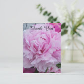 Pink Peonies Peony Merci carte postale (Debout devant)