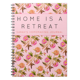 Pink Peonies Personal Homemaking Journal Notitieboek