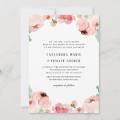 Pink Peonies Wedding Invitation Suite Kaart (Voorkant)