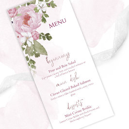 Pink Peonies Wedding Menu