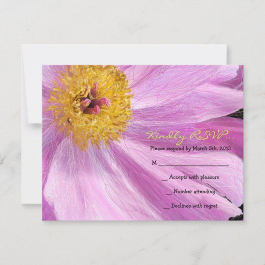 PINK PEONY Bat mitzvah Invitation Carte de réponse (Devant)