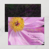 PINK PEONY Bat mitzvah Invitation Carte de réponse (Devant / Derrière)