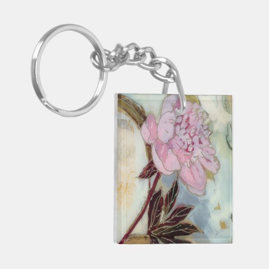 Pink Peony Blossom Sleutelhanger (Voorkant Links)