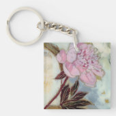 Pink Peony Blossom Sleutelhanger (Voorkant)