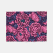 Pink peony bouquet fleece deken (Voorkant (Horizontaal))