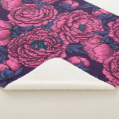 Pink peony bouquet sherpa deken (3/4)