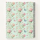 Pink Peony Butterfly Floral Pattern Notitieboek (Achterkant)