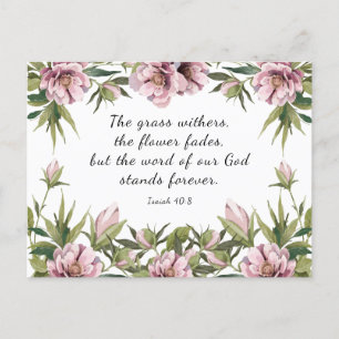 Pink Peony, Christelijk Inspirerend Bijbelvers Briefkaart