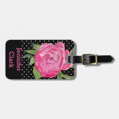 Pink Peony Custom Bagagelabel (Voorkant horizontaal)
