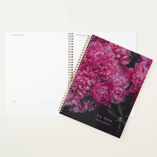 Pink Peony Dreams Planner (Devant avec enveloppe)