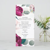 Pink Peony Eucalyptus Garden Floral Glam Menu (Debout devant)