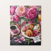 Pink Peony Fête des Mères Brunch Jigsaw Puzzle (Vertical)