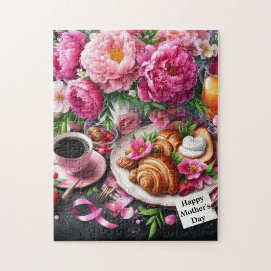 Pink Peony Fête des Mères Brunch Jigsaw Puzzle (Vertical)