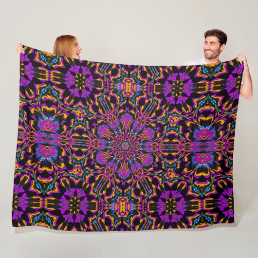 Pink Peony Fleece Deken (In situ)