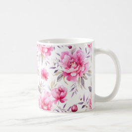 Pink Peony Floral Koffiemok