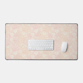 Pink Peony Floral Pattern Bureaumat (Keyboard & Muis)
