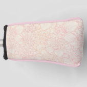 Pink Peony Floral Pattern Golfheadcover (Voorkant)