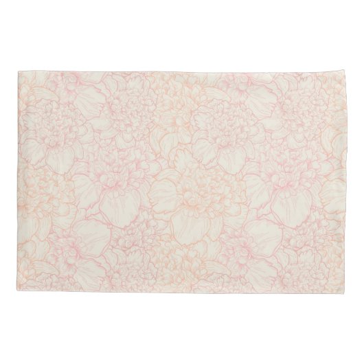 Pink Peony Floral Pattern Kussensloop (Achterkant)