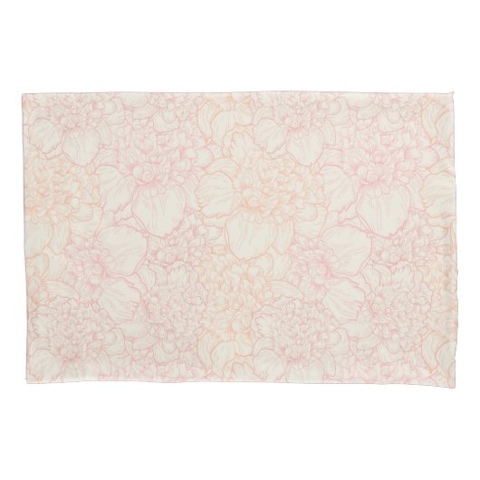 Pink Peony Floral Pattern Kussensloop (Voorkant)