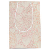 Pink Peony Floral Pattern Medium Cadeauzakje (Voorkant)