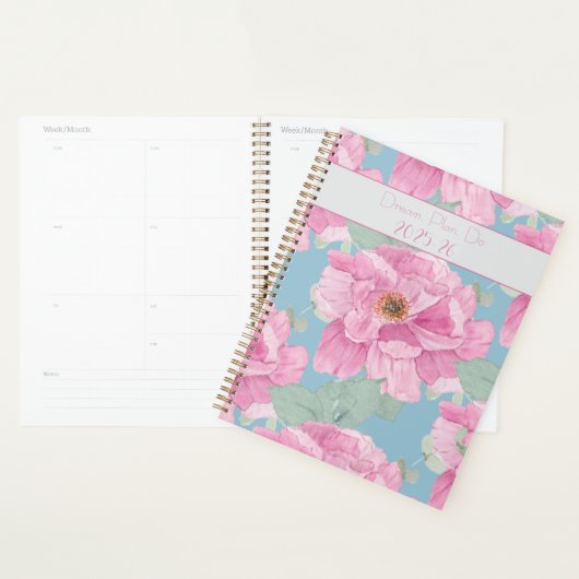 Pink Peony Floral Pattern  Planner (Display)