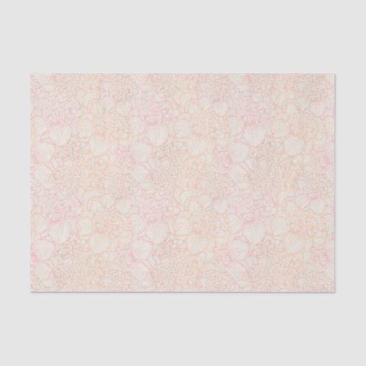 Pink Peony Floral Pattern Tissuepapier (Voorkant)