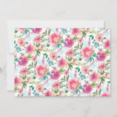 Pink Peony Floral Save the Date Invitation (Achterkant)