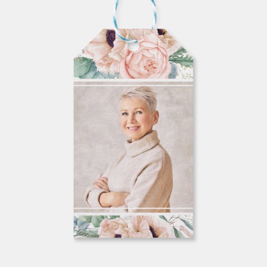 Pink Peony Floral Seed Packet Memorial Cadeaulabel (Achterkant)