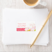 Pink Peony Floral Wedding Address Etiket (Insitu)